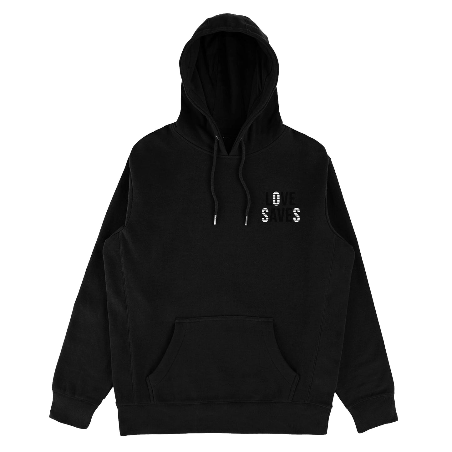 SOS Love Saves Black Organic Cotton Hoodie